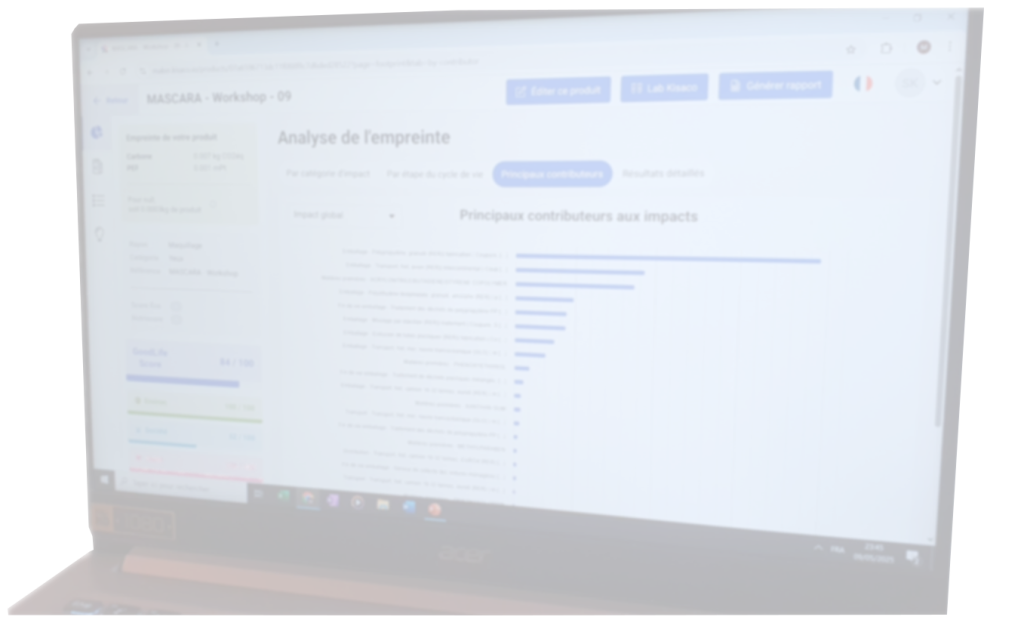 Le logiciel d'écoconception K-MAKER permet de réaliser des ACV de produits et d'ingrédients cosmétiques, agroalimentaires et d'emballages